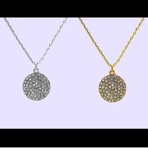 🆕🌿 GOLD CZ Dipped Dainty Disk Necklace